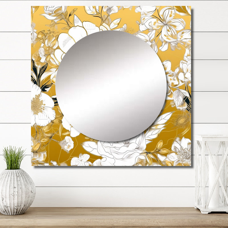 Deaunna - Grand miroir mural carré rose pour chambre à coucher, 36 po x 36 po
