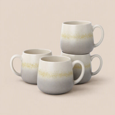 8oz Stoneware Coffee Mug Set（Set of 4）