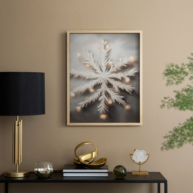 Art des Fêtes de Noël - Série 2 - CECXCV, reproduction d'art encadrée - bois massif, Naturel, H 11 po x l 9 po