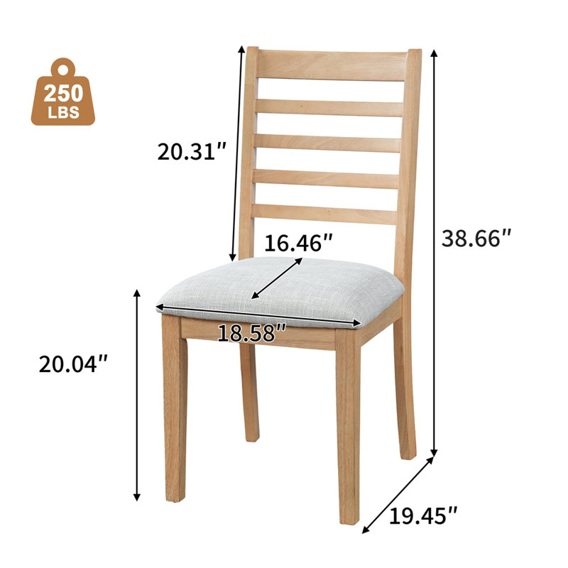 Chaises de salle à manger rembourrées avec dossier haut, Natural+Beige, Natural+Beige, Natural+Beige, Natural+Beige