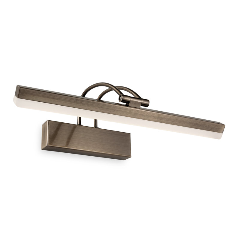 1 -Light Hardwired LED Wall Mounted Picture Light, 4.33" H x 14.17" W x 7.48" D, Brushed Steel