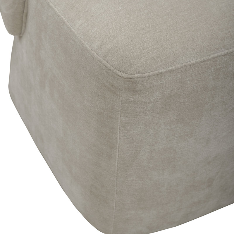 Faouzi Accent Dining Chair W/ Casters, Cream Polyester