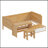 Wooden Daybed With Storage Shelves And Lockers, Multi-Functional Bed With Study Desk And Matching Stool, Natural