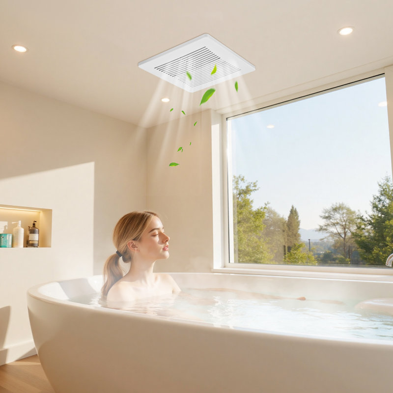 Ventilateur d'extraction pour salle de bain, débit de 50 à 110 pi³/min, interface de conduit standard de 4 pouces pour buanderie, silencieux, moteur haut de gamme, ventilateur de plafond, rangement, ventilation domestique, blanc