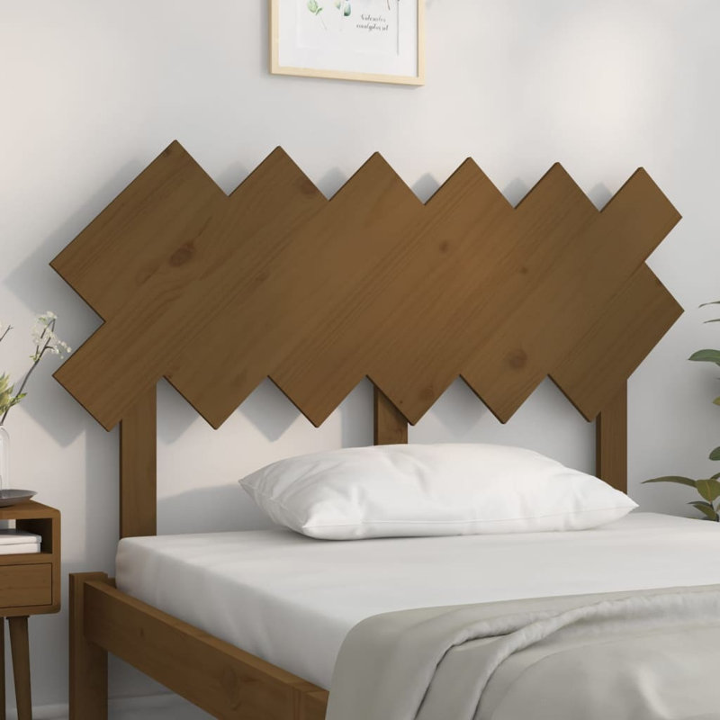 Leangelo Solid Wood Headboard, 72.5 x 81 cm, Honey Brown