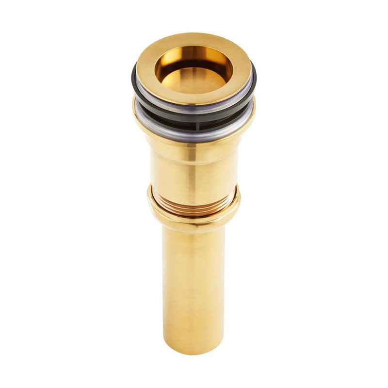 Pop-Down Bathroom Sink Drain, Brushed Gold