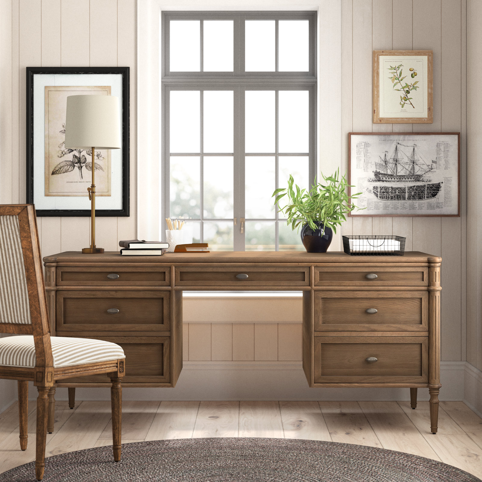 Susie 70 " Oak Executive Desk, Toasted Oak