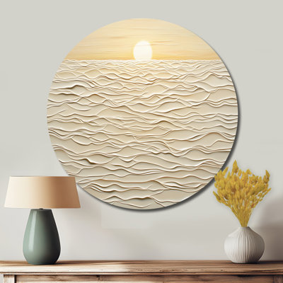 Golden Horizon - Coastal Metal Wall Art, White Printed Wall Art