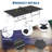 96" Portable Foldable Ping Pong Table, Modern Tennis Table with Clamp-Style Net & Rolling Wheels for Game Room, Patio & Garage-135815093