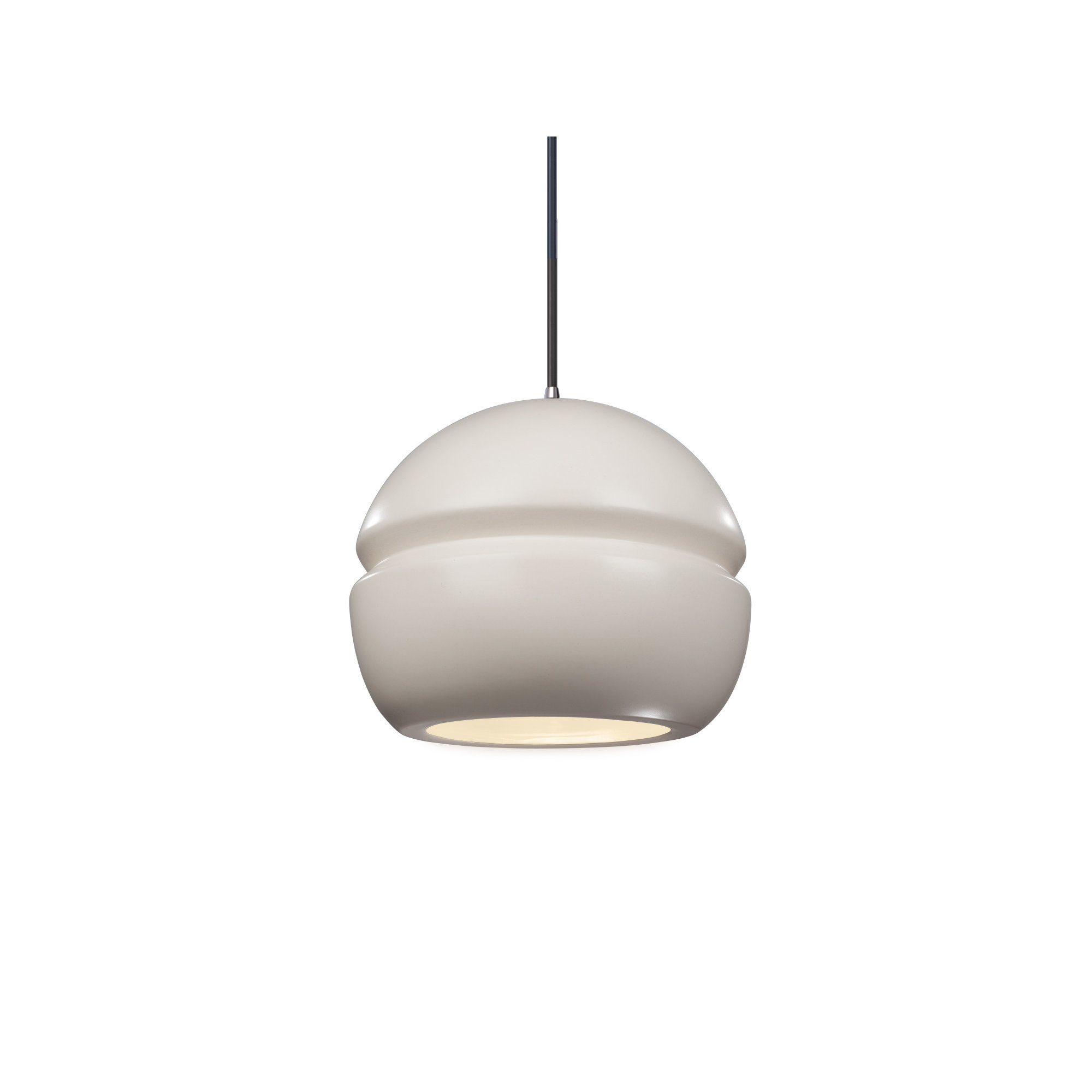 Logan 1 - Light Single Globe Pendant, Matte White, Polished Chrome