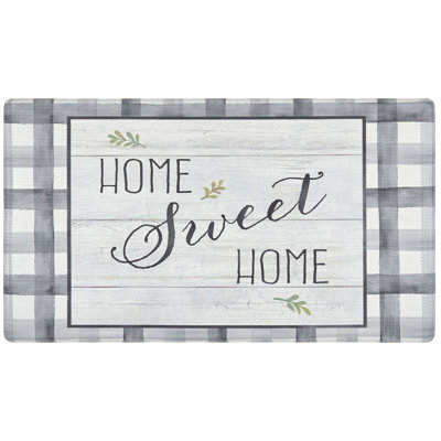 Gingham Water Resistant Anti-Fatigue Non-Skid Kitchen Mat