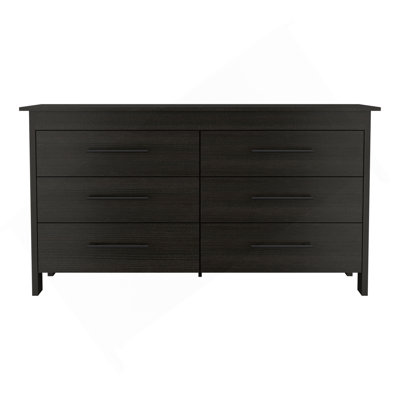 Commode rectangulaire 6 tiroirs Wengé