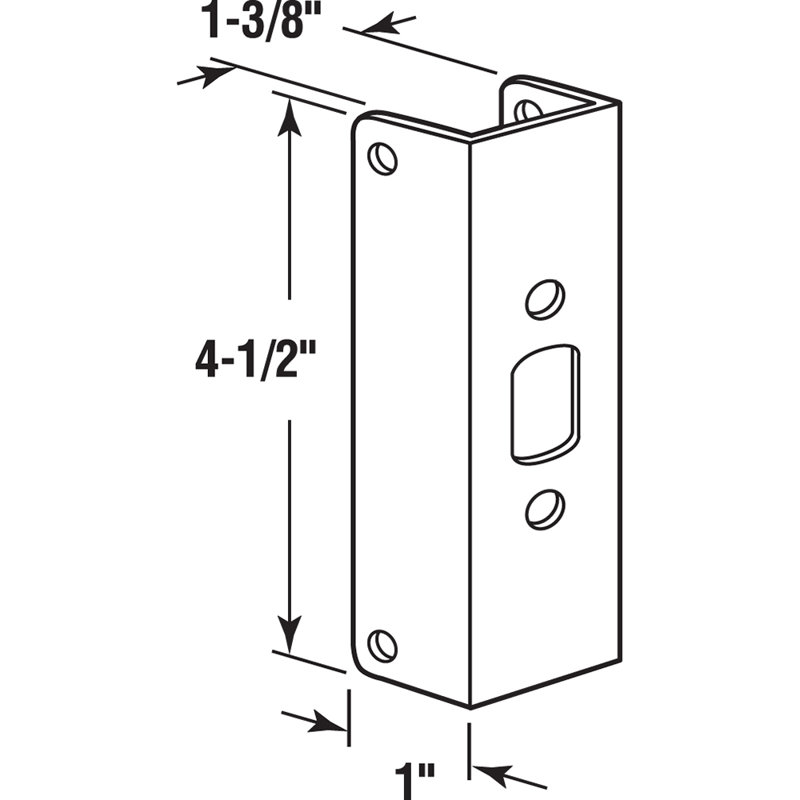 Renfort de bordure de porte en laiton brillant de 1-3 / 8 po d'épaisseur (paquet simple), Laiton