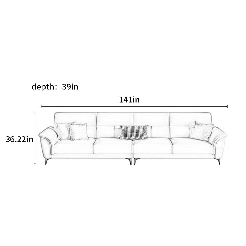 Canapé américain moderne et simple, 4, H 36,22 po x l 141 po x P 39 po