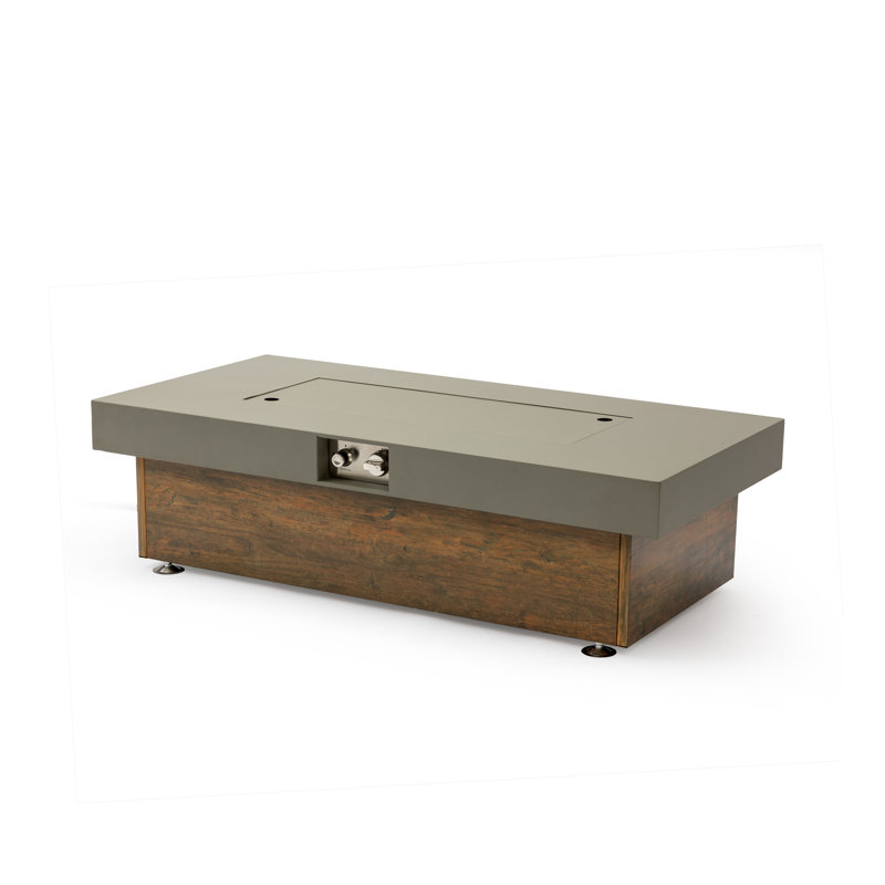 Foyer de table 48 po en fer avec grain de bois