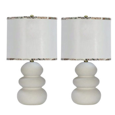 21" Ceramic Table Lamp, Set of 2