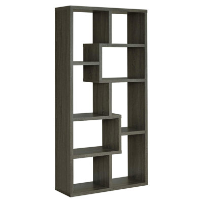 Bibliothèque à 8 tablettes gris patiné