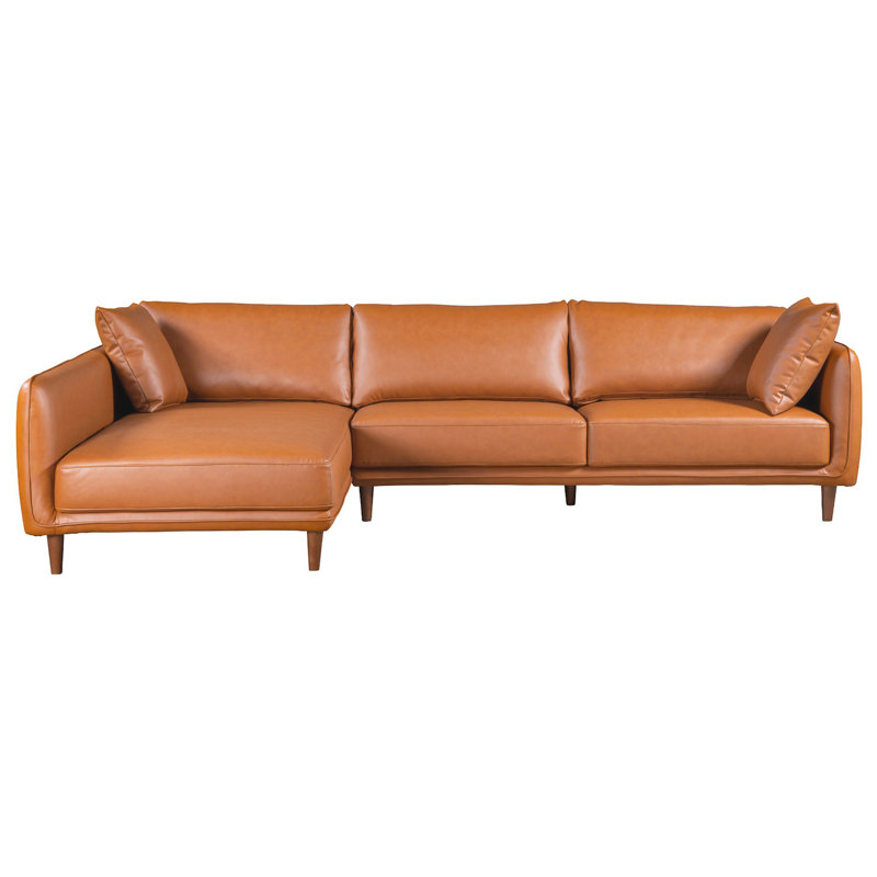 Canapé modulaire Cairo - Cuir végétalien cognac, Orienté à gauche (vu de face)