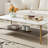Coffee Table Rectangular Center Table For Living Room Open Space Side Table With Metal Frame