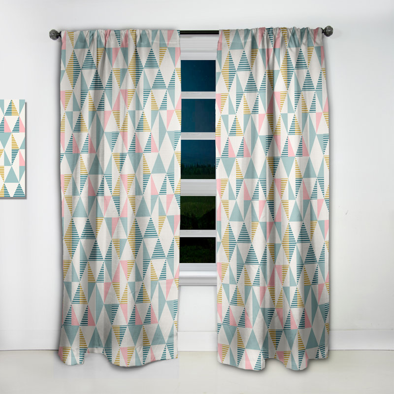Panneau de rideau simple occultant Diamond Mid I Century, L 52 po x L 63 po
