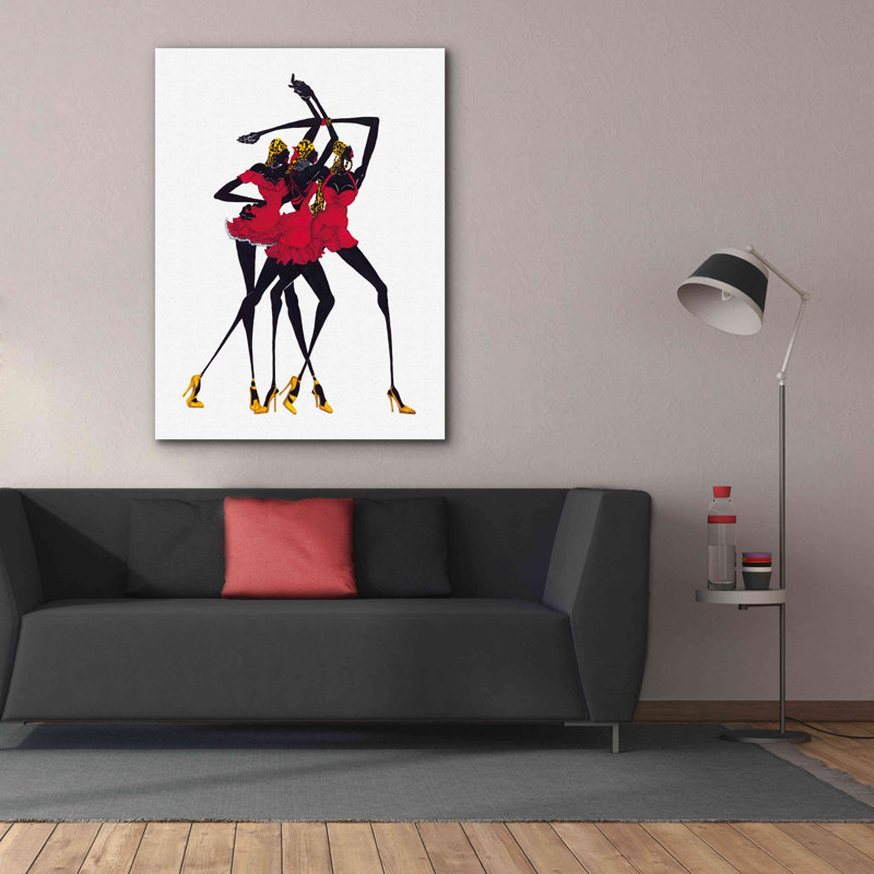 «Little Red Dress» par Shan Kelly, art mural sur toile, H 54 po x l 40 po x P 1,5 po