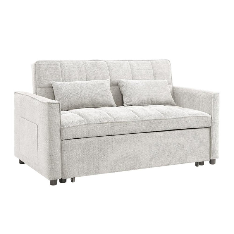 Harriet 2 Seater Linen Sofa Bed, Grey