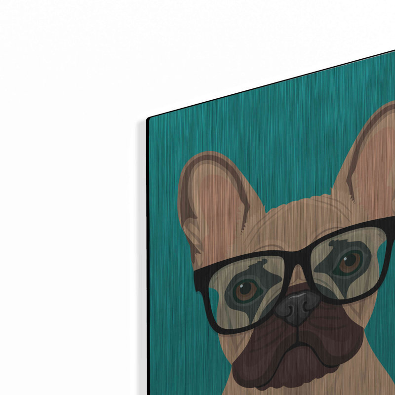 «French Bulldog Teal» par Debbie Gray, H 16 po x l 12 po