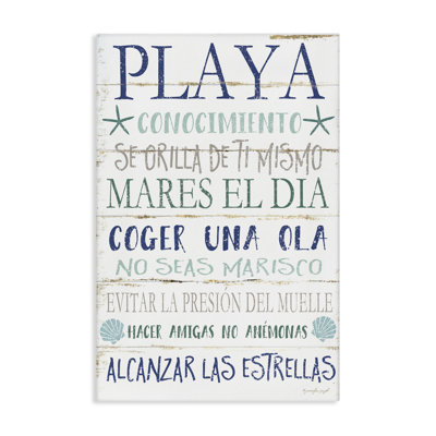 «Frases Felices De Playa», art mural sur toile par Jennifer Pugh