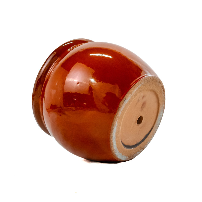 3 Pieces Ceramic Flowerpot, Modern Planter for Patio, Garden or Windowsills -, Orange