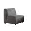 Fauteuil de chambre en velours gris avec base en bois noir et profil contemporain