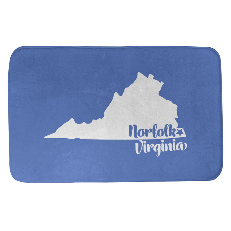 Colours Rectangle Non-Slip Does Not Apply Bath Rug, 17" W x 21" L, Blue, Norfolk Virginia