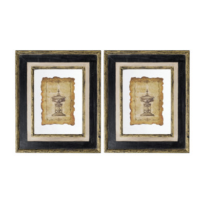 18 x 22 po encadrée Art en verre antique. Vintage appel cadre en bois Decor 2 Print Decor. Ajoute charme antique