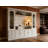102'' L Large Wine Bar Cabinet With Glass Doors & Lights - Storage With 6 Drawers, Open Shelving