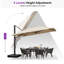 Parasol carré en porte-à-faux 11 pi x 11 pi Gaytri Arlmont & Co., beige-1772709225