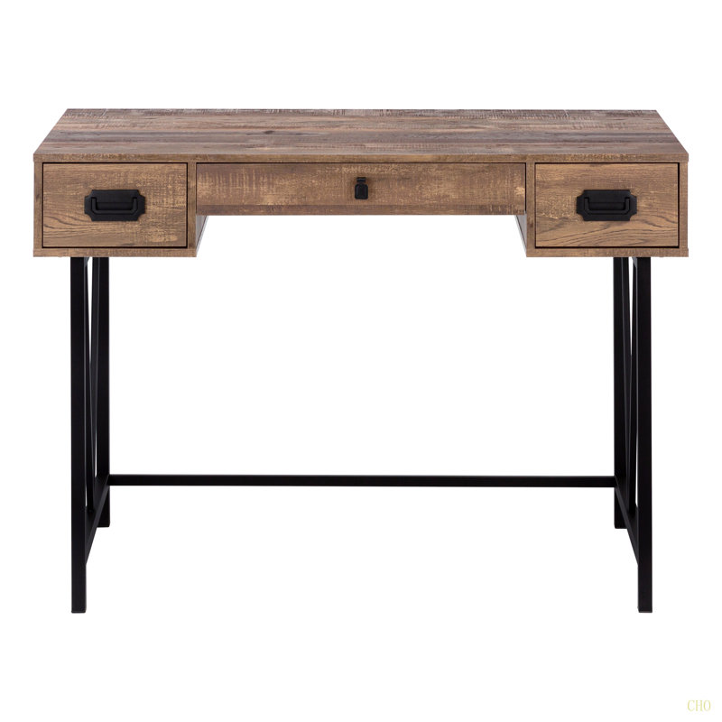 Bureau d'ordinateur, bureau personnel, ordinateur portable, tiroirs de rangement, L 48 po, stratifié de travail, métal, transitionnel
