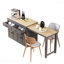 Îlot de cuisine 74,5 pouces avec table de salle à manger extensible, îlot de cuisine sur roulettes avec support à épices et 2 tiroirs, armoire à 4 portes, pour la cuisine, la salle à manger, gris (deux ensembles)