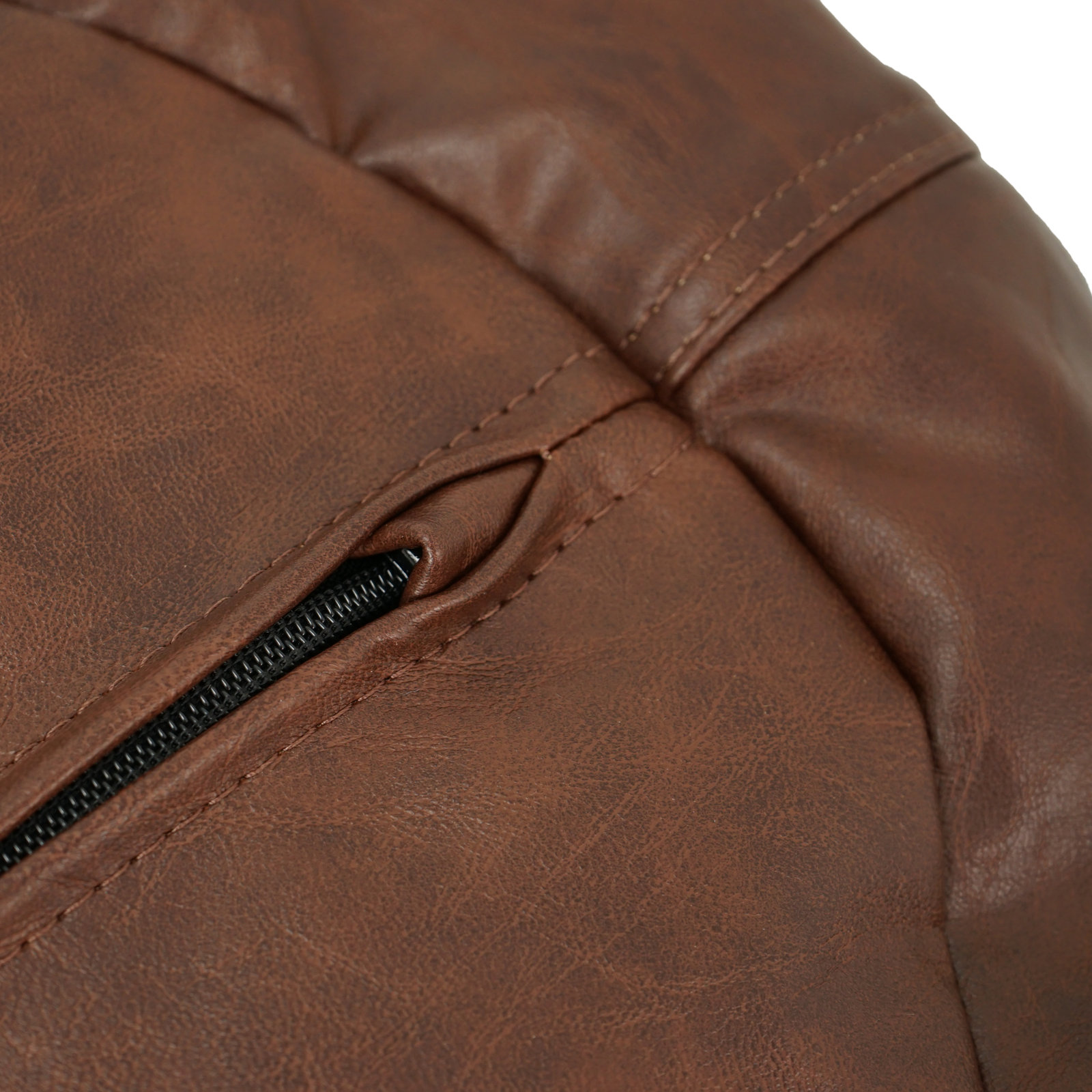 Standard Faux Leather Classic Bean Bag, Walnut Faux Leather, 19" H x 22" W x 22" D