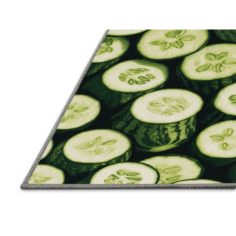 Tapis lavable à découper des tranches de concombre, Rectangulaire 2 pi x 3 pi