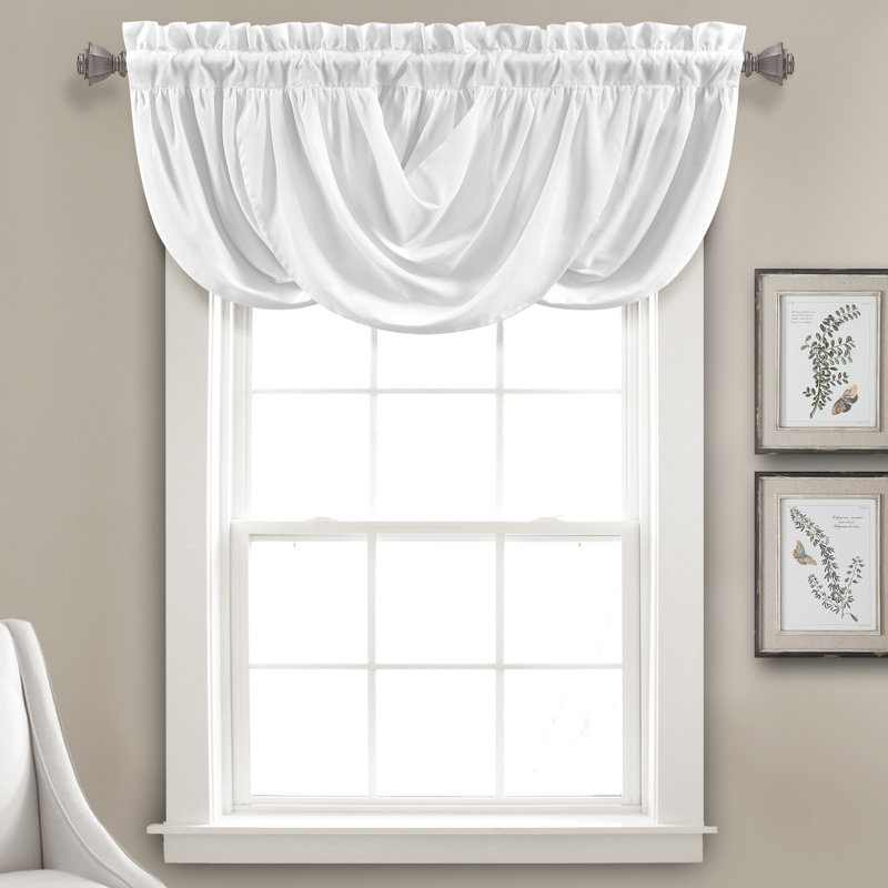 Lush Decor Lucia Single Window Valance, White