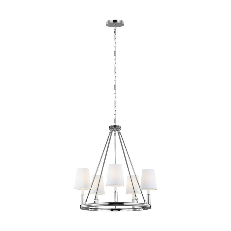 Lismore Chandelier, Polished Nickel 
