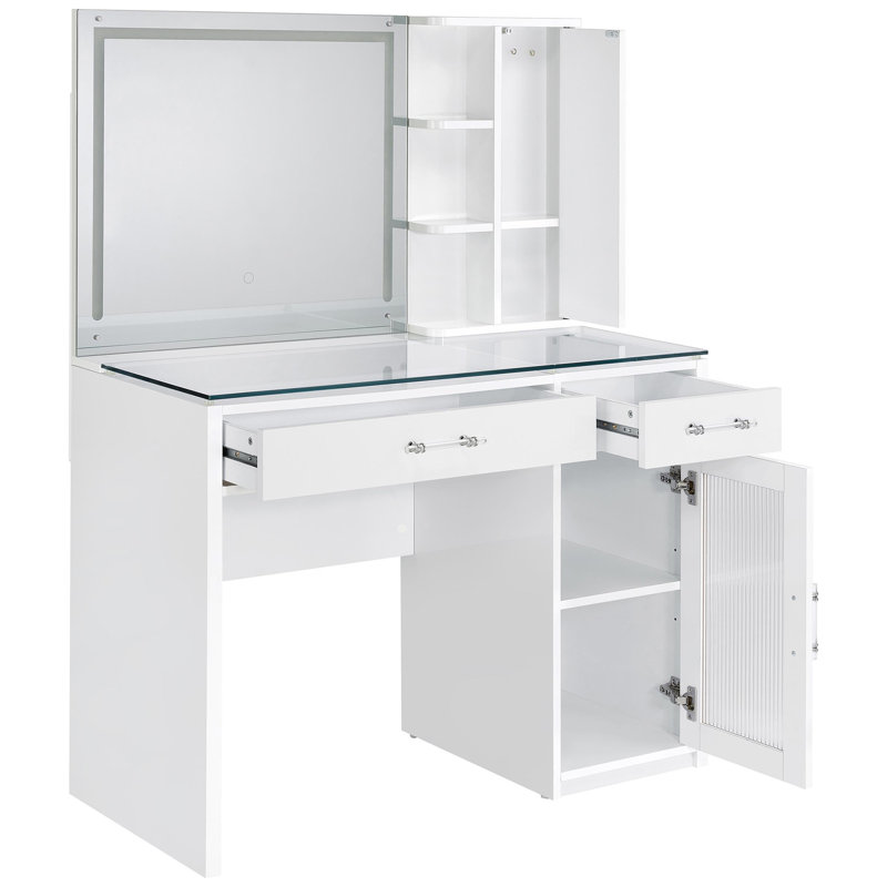 Coiffeuse Kerr 2 tiroirs avec miroir Kool