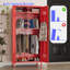 Armoires-penderie en métal avec serrure, 2 portes avec 4 tablettes réglables et 2 tringles, armoire verrouillable, casier de rangement pour la maison, le bureau, rouge, assemblage requis-302119895