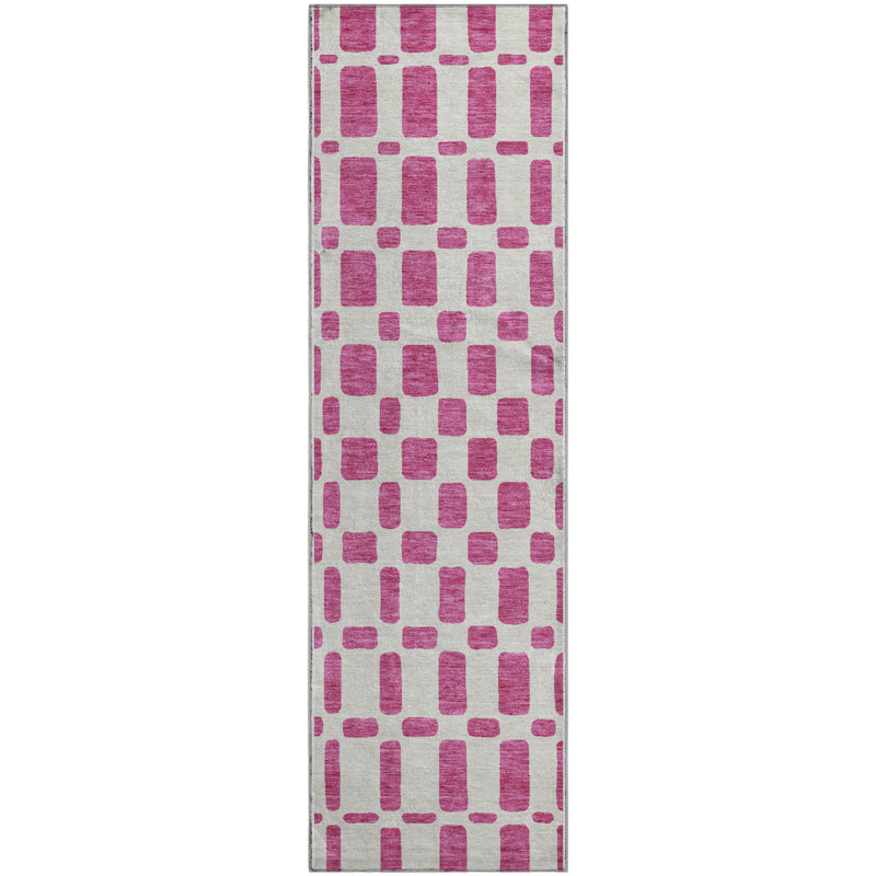 Premium Machine Washable Prisco Blush Rug, Runner 2'3" x 7'6"