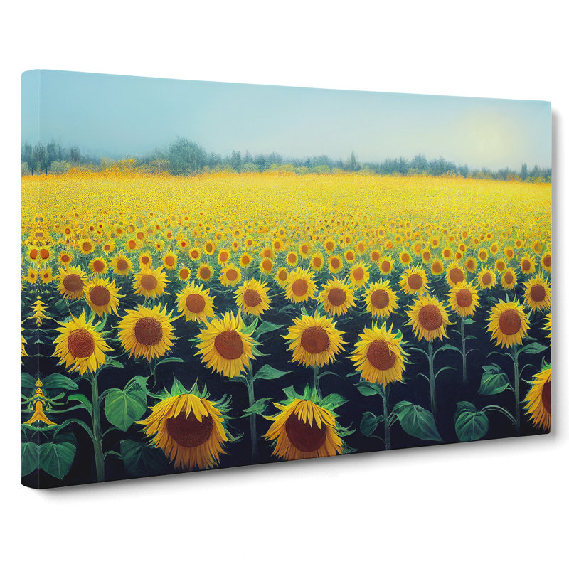 Wondrous Sunflower Field - Wrapped Canvas, 40cm H x 60cm W x 3cm D