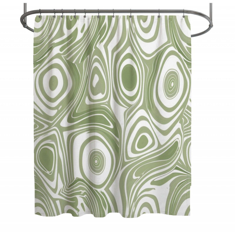 Psychedelic Artwork Bathroom Abstract Shower Curtain, 73"H x 70"W