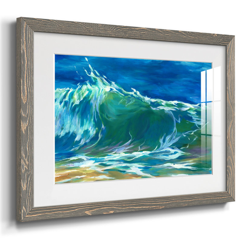 Green Flash - reproduction encadrée rustique avec tableau mat, Gris, H 18 po x l 26 po
