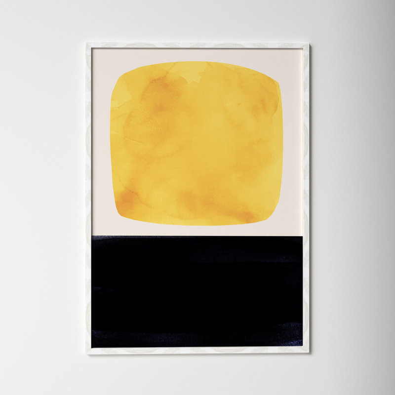 Boxed-Yellow by Aoibhne Hogan, White Wood Grain Paper, 41.5" H x 29.5" W x 0.75" D