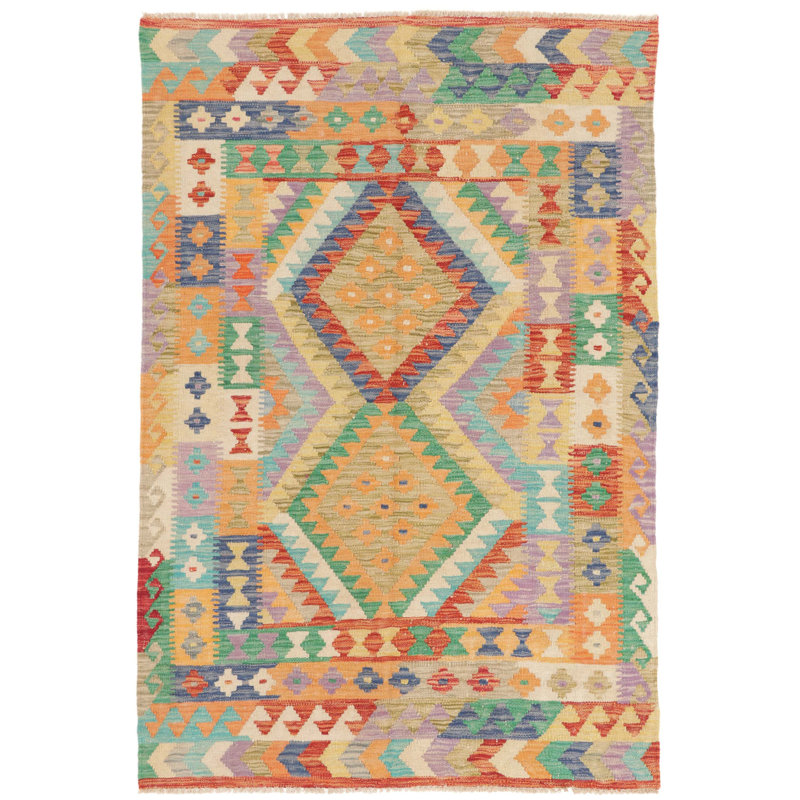 Geometric Wool Hand Woven 119cm X 178cm Area Rug
