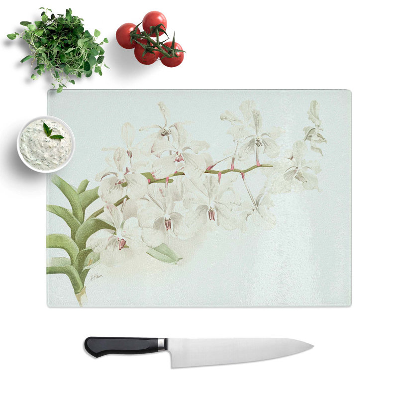 Glass Magnolia Flowers Illustration Tab.57 by Frederick Sander Chopping Board, 28.5 cm W x 20 cm L