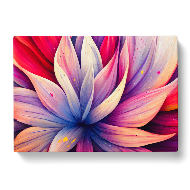 XXX-H1022-WF-7367X Refined Flower Splash Abstract - Wrapped Canvas Painting, 35cm H x 50cm W x 3cm D